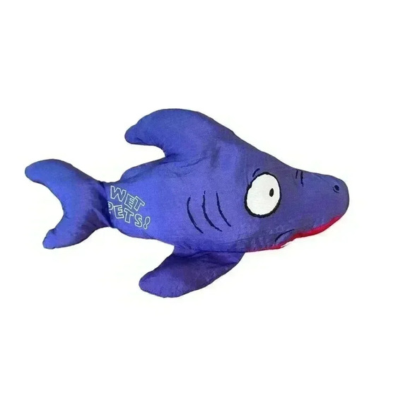 Puffalump Shark Purple‎ 18" 1990s Malibu Fun Bath Pool Plush Toy Wet Pets Medium - Picture 1 of 10